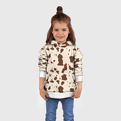 Толстовка-худи детская Коровьи пятна, цвет: 3D-белый — фото 2