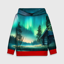 Толстовка-худи детская Салатневое небо, цвет: 3D-красный