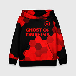 Толстовка-худи детская Ghost of Tsushima - red gradient посередине, цвет: 3D-черный