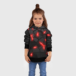 Толстовка-худи детская Красная неоновая броня, цвет: 3D-черный — фото 2