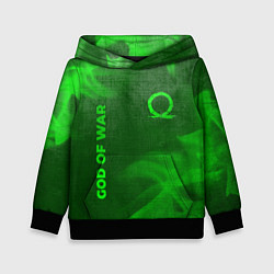 Толстовка-худи детская God of War - green gradient вертикально, цвет: 3D-черный
