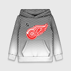 Толстовка-худи детская Детройт Ред Уингз - геометрический градиент, цвет: 3D-белый