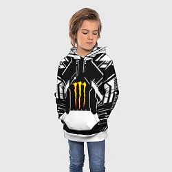 Толстовка-худи детская Monster energy geometry, цвет: 3D-белый — фото 2