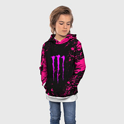 Толстовка-худи детская Monster energy неоновые краски лого, цвет: 3D-белый — фото 2
