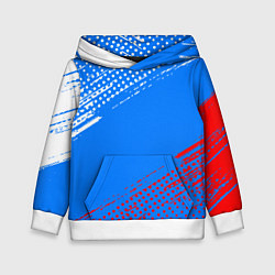 Толстовка-худи детская Патриот - флаг, цвет: 3D-белый