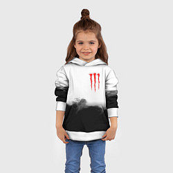 Толстовка-худи детская Monster energy splash smoke, цвет: 3D-белый — фото 2