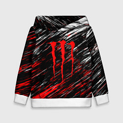Толстовка-худи детская Monster energy полосы красок, цвет: 3D-белый