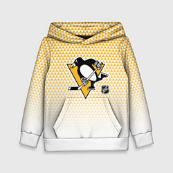 Толстовка-худи детская Питтсбург Пингвинз - желтый и белый, цвет: 3D-белый