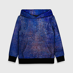 Толстовка-худи детская Текстурный тёмный синий, цвет: 3D-черный