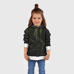 Толстовка-худи детская Абстракция - green triangles, цвет: 3D-белый — фото 2
