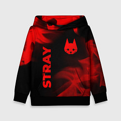 Толстовка-худи детская Stray - red gradient вертикально, цвет: 3D-черный