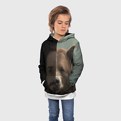 Толстовка-худи детская Человек-медведь, цвет: 3D-белый — фото 2