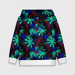 Толстовка-худи детская Palm neon, цвет: 3D-белый