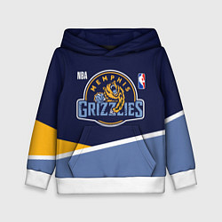 Толстовка-худи детская Мемфис Гриззлис - линии, цвет: 3D-белый