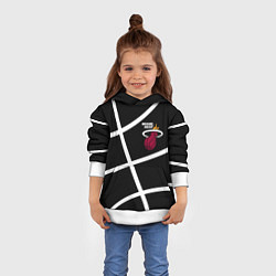 Толстовка-худи детская Майами Хит - баскетбольный линии, цвет: 3D-белый — фото 2