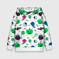Детская толстовка Halloween light green pumpkin - паттерн