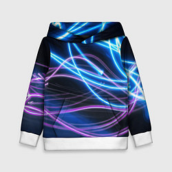 Детская толстовка Неоновая абстракция на темном