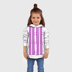 Толстовка-худи детская Neon pink, цвет: 3D-белый — фото 2