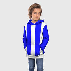 Толстовка-худи детская Color white blue line, цвет: 3D-белый — фото 2