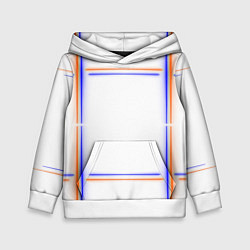 Толстовка-худи детская Neon white orange light blue, цвет: 3D-белый