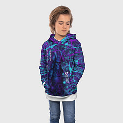 Толстовка-худи детская Призрак самурая - неновый арт, цвет: 3D-белый — фото 2