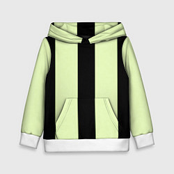 Толстовка-худи детская Color light green black line, цвет: 3D-белый