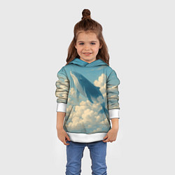 Толстовка-худи детская Кит в облаках, цвет: 3D-белый — фото 2
