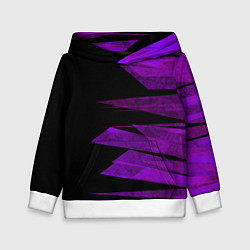 Толстовка-худи детская Color purple black stripes, цвет: 3D-белый