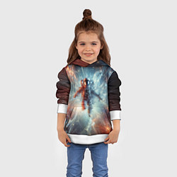 Толстовка-худи детская Космонавт в космической туманности, цвет: 3D-белый — фото 2