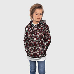 Толстовка-худи детская Глаза монстры, цвет: 3D-белый — фото 2