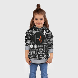Толстовка-худи детская Twenty one pilots rock logo, цвет: 3D-меланж — фото 2