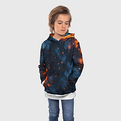Толстовка-худи детская Синий камуфляж с искрами, цвет: 3D-белый — фото 2