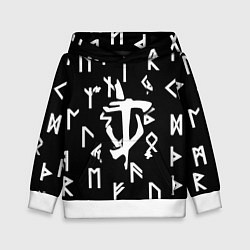 Толстовка-худи детская Doom магические символы, цвет: 3D-белый