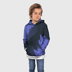 Толстовка-худи детская Абстрактная текстура в синем, цвет: 3D-белый — фото 2