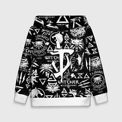 Толстовка-худи детская Doom логотипы ведьмак, цвет: 3D-белый