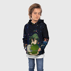 Толстовка-худи детская МаоМао и Лягушонок Пепе - Монолог Фармацевта, цвет: 3D-белый — фото 2