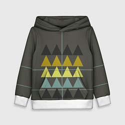 Детская толстовка Абстрактный лес, геометрический с однотоном