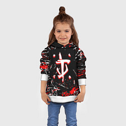 Толстовка-худи детская Doom краски штрихи, цвет: 3D-белый — фото 2