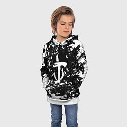 Толстовка-худи детская Doom краски белые штрихи, цвет: 3D-белый — фото 2