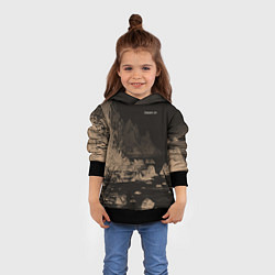 Толстовка-худи детская Dream on тёмно-коричневый, цвет: 3D-черный — фото 2