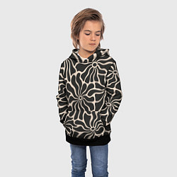 Толстовка-худи детская Цветы black pattern, цвет: 3D-черный — фото 2