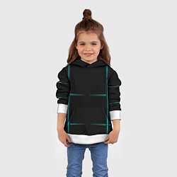 Толстовка-худи детская Color black blue stripes, цвет: 3D-белый — фото 2