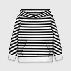 Толстовка-худи детская Тельняшка подводника, цвет: 3D-белый