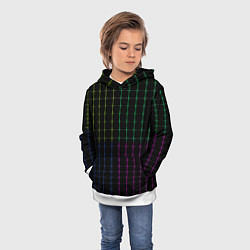 Толстовка-худи детская Color black multicolored stripes, цвет: 3D-белый — фото 2