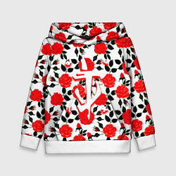 Толстовка-худи детская Doom розы, цвет: 3D-белый