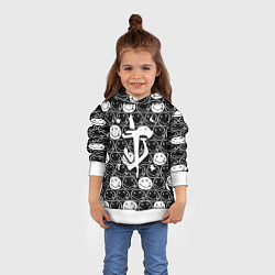 Толстовка-худи детская Doom x nirvana pattern, цвет: 3D-белый — фото 2