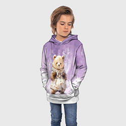 Толстовка-худи детская Умилительный мишка, цвет: 3D-белый — фото 2