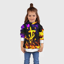 Толстовка-худи детская Doom огненный стиль, цвет: 3D-белый — фото 2