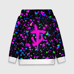 Толстовка-худи детская Doom цветные краски, цвет: 3D-белый