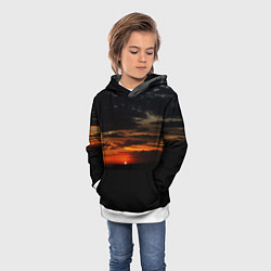 Толстовка-худи детская Закат на плато, цвет: 3D-белый — фото 2